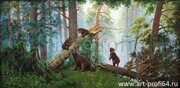"Утро в сосновом бору" вольная копия картины И.И.Шишкина, выполнил художник Крайнова И.